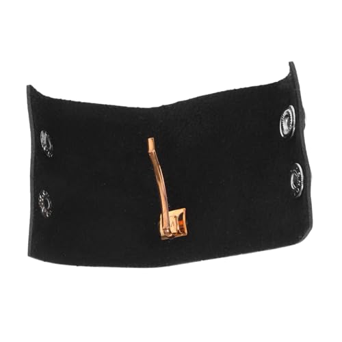 minkissy Leder Haargummis für Mädchen Einfache PU Haarbänder mit Metallknopf Haltbarer Leder Haarschmuck Geeignet für Dickes Haar Schule Party und Alltag Schwarzes Vintage von minkissy