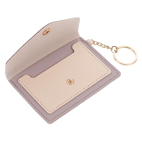 minkissy Lederschlüsselbeutel Schlüsselbund Portemonnaie Münzhalter Schlüsselanhänger Mini Geldbörse mit Münzfach Geldbeutel Brieftasche tragbare Kleingeldbörse Light Grey von minkissy