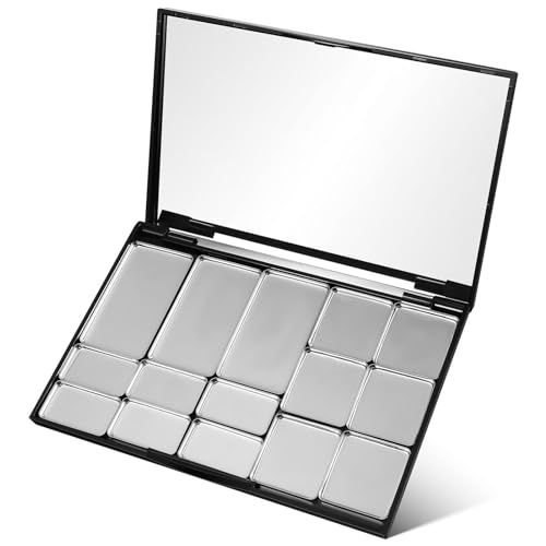 minkissy Leere Magnetische Lidschatten-Make-Up-Palette Mit Kosmetikspiegel 15 Fächer Quadratische Metallpfannen Make-Up-Palette Für Lidschatten Lippenstift Rouge Und Puder von minkissy