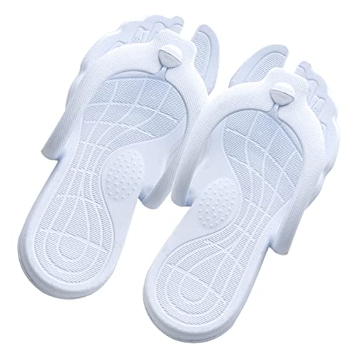 minkissy Leichte Faltbare Badeschlappen für Damen und Herren Rutschfest Atmungsaktiv Sommerliche Strand und Pool Slipper Bequem für Urlaub und Freizeit Himmelblau von minkissy