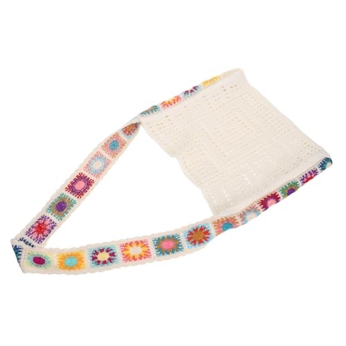 minkissy Leichte Gehäkelte Strandtasche Damen Boho Ästhetik Langlebiger Baumwoll-crochet Shopper mit Großzügigem Innenraum Modische Umhängetasche für Urlaub Alltag und Shopping von minkissy