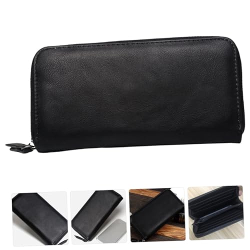 minkissy Leichte PU Geldbörse mit Reißverschluss Langes Portemonnaie für Damen und Herren Multifunktionale Kartenhülle mit Mehreren Fächern für Bargeld und Münzen Modische Strapazierfähige von minkissy