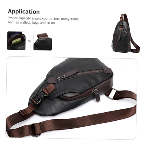 minkissy Leichte PU Herren Brusttasche Multifunktionale Umhängetasche für Outdoor Business und Reisen Modische Crossbody Schultertasche für Alltag und Camping von minkissy