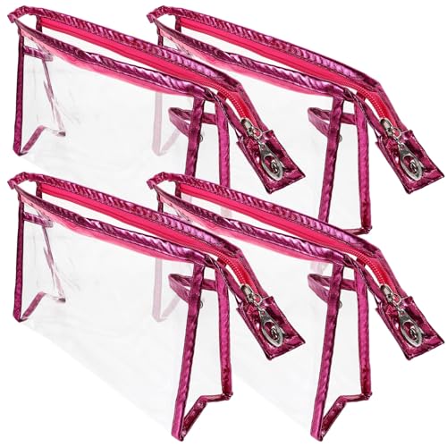 minkissy 4stücke Transparente Kosmetiktasche Mit Reißverschluss Tragbare Make-up-Tasche Für Damen Reise-Make-up-Tasche Kleine Kulturbeutel Durchsichtige Kosmetiktasche von minkissy