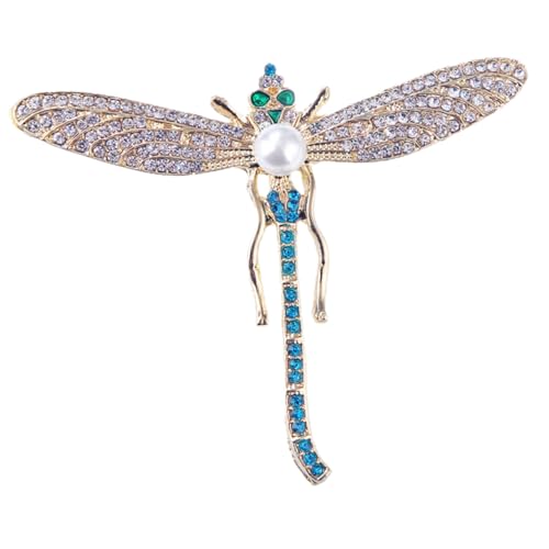 minkissy Libellenbrosche mit Strasssteinen Anstecknadel Legierung Vielseitig für Damenkleidung für Schals und Taschen Festliche Dekoration für Besondere Anlässe von minkissy