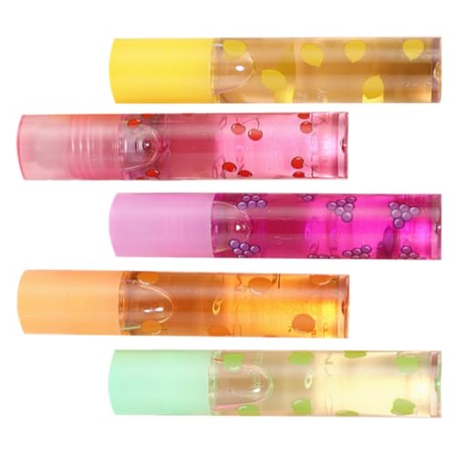 minkissy 5stücke Fruchtaroma Lippenpomade Feuchtigkeitsspendender Transparenter Lip Balm Für Unterwegs Schutz Pflege Lippen von minkissy