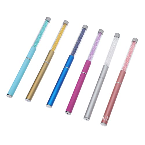 minkissy Stilvolles Wimpernbürsten-set Mit Strasssteinen 6-teilig Make-up-tool in Aluminiumröhren Für Mascara Und Augenbrauenpflege von minkissy