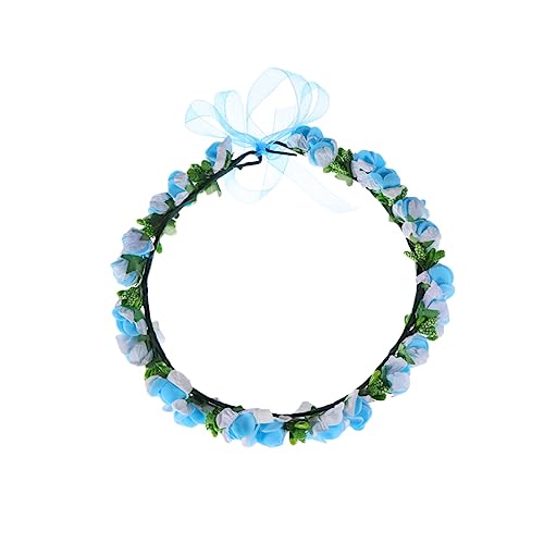 minkissy Haargummi Kinder Blumig Braut Blumenkranz Stirnband Mit Blumenkranz Haarkranz Fotorequisite Blumenkranz Haarverbot Haarkranz Für Kinder Brautkopf Hochzeit Der Brautjungfer Mädchen von minkissy