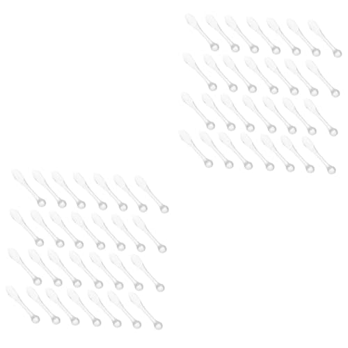 minkissy 2 Sets Mini-kosmetikspatel Für Gesichts-make-up Lidschatten Wiederverwendbarer Hautpflegespatel Glatt 50 Stück X 2 von minkissy