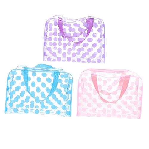 minkissy 3stücke Teilige Transparente PVC-Kosmetiktasche Mit Reißverschluss wasserdichte Reise-Toiletry-Bags Tragbarer Make-up-Organizer Für Haushalt Und Reisen von minkissy