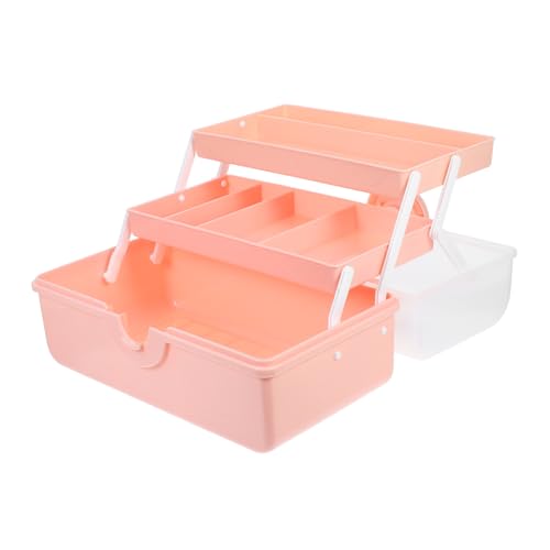 minkissy Multifunktionaler Kosmetik Organizer Mit Deckel Großer Make up Aufbewahrungsbox Für Lippenstifte Pinsel Und Hautpflege Tragbar Und Staubabweisend Für Reisen Rosa von minkissy
