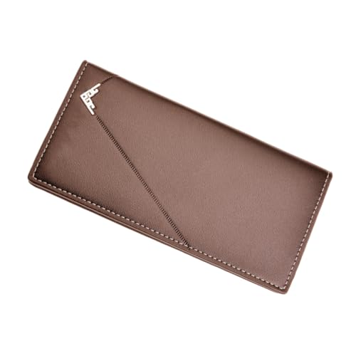 minkissy Man Wallet Große Kapazität Geldbörse für Männer Langes Design mit Fächern für Karten Münzen Lichtkaffee von minkissy