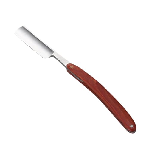 minkissy Manueller Rasierer für Männer Handgefertigtes Rasiermesser Holzgriff für Gesichtshaarentfernung und Friseursalons Leicht zu Öffnen und Einfach von minkissy