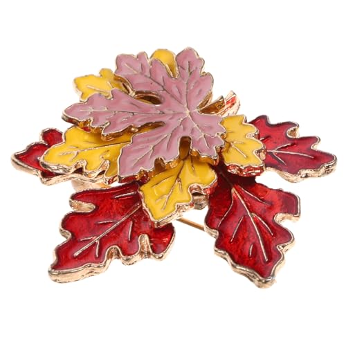 minkissy Maple Leaf Brosche aus Metall Mehrschichtiges Ahornblatt-design Langlebige Formbeständige Anstecknadel für Damenkleidung Taschen Schals und Hüte Modisches Schmuckaccessoire von minkissy