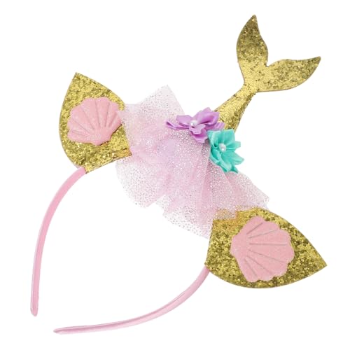 minkissy Stirnband Muschelkrone stirnbänder fasching kopfbedeckung fasching kopfschmuck Haargummis Baby-Stirnband -Stirnband für Party Glitzer Stirnband von minkissy