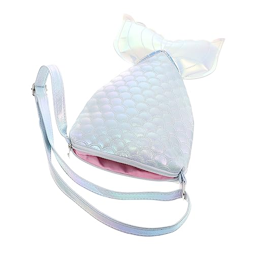 minkissy Meerjungfrau Tail Crossbody Bag Umhängetaschen Tasche in Form eines Meerjungfrauenschwanzes Damen umhängetasche Schwanzformbeutel Umhängetasche Damen Polyester Himmelblau von minkissy