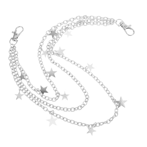 minkissy Hosenschmuckkette Mit Mehrlagiger Metallkette Sternanhänger Für Herren Taillenkette Als Hosenaccessoires Unifarne Hüftkette Für Jeans Und Freizeitlooks von minkissy