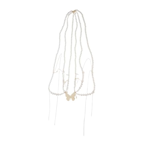 minkissy Mehrlagige Perlen-waistchain Körperkette Verstellbar Elegant Boho Bauchkette für Damen Strand Hochzeit Abendkleid Schmuck von minkissy