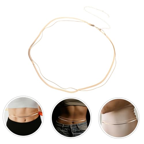 minkissy Taillenkette Für Damen Mehrschichtiges Design Verstellbar Aus Schlangenknochenkettenmaterial Passend Für Kleidern Jeans Oder Röcken von minkissy