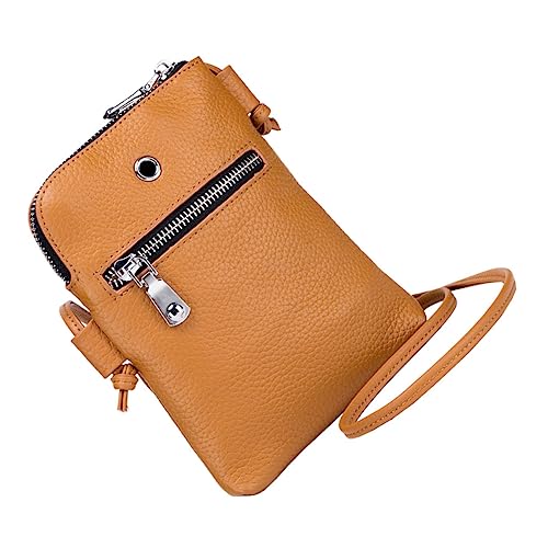 Umhängetasche Handy-crossbody-hülle Aufbewahrungstasche Handy Crossbody Mini-crossbody-geldbörse Frauentasche Schultertasche Echtes Leder Mädchen Tragbar Kleine Tasche von minkissy