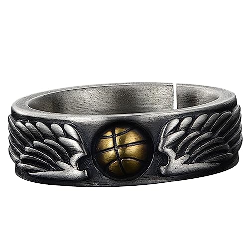 minkissy Basketball Charm Ring Metall Herrenring Modering Dekor Fingerring Für Herren Retro Fingerdekoration von minkissy