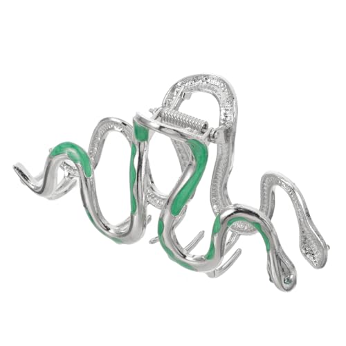 minkissy Metall Haarklammer mit Strassbesatz Schlangenform Haarkralle Damen Haarspange Trendiger Haarschmuck für Alltag Party Hochzeit und Festlichkeiten Grün von minkissy