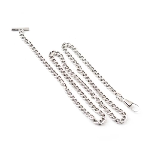 minkissy Taschenuhr Kette Metall Mit Schwerer Schnalle Lange Jeans Gürtel Kette Für Uhr Und Schlüssel Vintage Style Für Und Damen Silberne Uhrkette Dekoration von minkissy