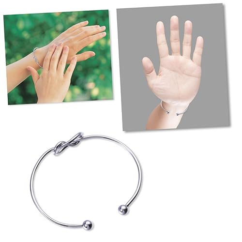 minkissy Silber Armband Damen Modearmband Offenes Armband Armbandgeschenk Armreifen Einfache Manschette Verstellbarer Armreif Für Frauen Knoten-look Schmuck von minkissy
