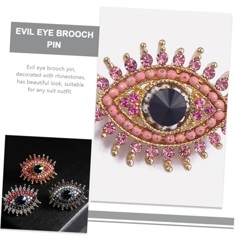 minkissy Metallbrosche Evil Eye mit Strasssteinen Dekorative Anstecknadel für Kleidung Hut Rucksack Damenbrosche Langlebiges Design von minkissy