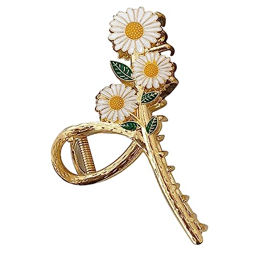 minkissy Metalldraht Haarkralle Große Blumenhaarspange mit Dekorativer Gänseblümchenform für Damen Stabiler Haarschmuck für Hochzeit Party Alltag und Festliche Anlässe von minkissy