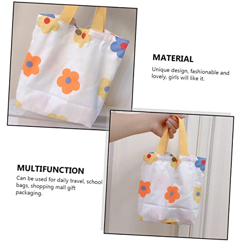 minkissy Mini Canvas Tasche Damen mit Floralem Muster Leichte Handtasche aus Baumwolle Einfache Stofftasche mit Großem Fassungsvermögen Modische Mini Umhängetasche für Alltag und Reisen von minkissy