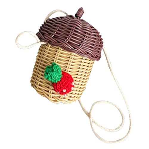 minkissy Mini Handgewebte Rattan Crossbody Bag mit Nussmuster Kleine Damen Schultertasche als Fotorequisite und Strandtasche Vielseitige Umhängetasche für Alltag und Dekoration minkissy Mini Handgewebte Rattan Crossbody Bag mit Nussmuster Kleine Damen Schultertasche als Fotorequisite und Strandtasche Vielseitige Umhängetasche für Alltag und Dekoration von minkissy