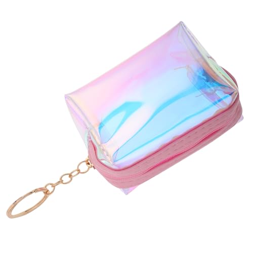 minkissy Mini -münzgrundtasche Schlüsselbund Transparent Wallet Keyring Schillernder Schlüsselhalter Kleiner Münze Geldbeutel Schlüsselbund Klarer Brieftaschenschlüsselringe Für Frauen von minkissy