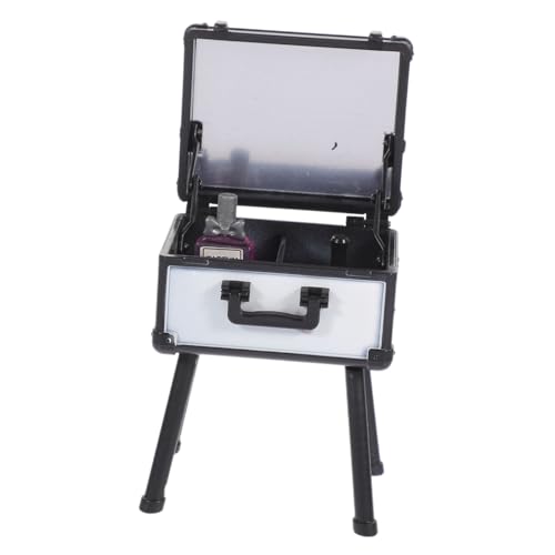 minkissy Miniatur Makeup Box Modellbausatz für Puppenhaus Vielseitiges Miniatur Kosmetikbox Sicheres Material Stilvolles Design Kompatibel mit Puppenhaus Zubehör von minkissy