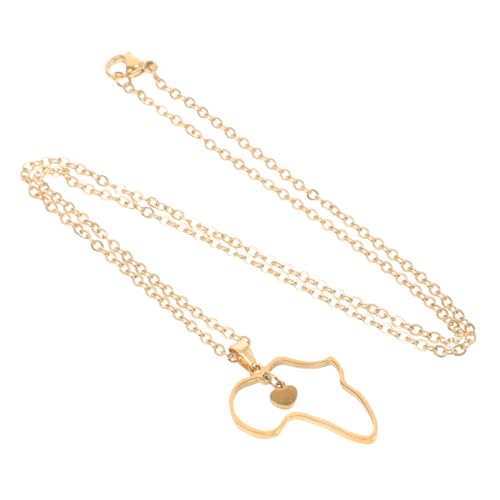 minkissy Afrikanische Halskette Für Damen Halskette Mit Afrikakarte Für Damen Trendige Halsketten Eleganter Schmuck Pulloverkette Modeschmuck Schmuck von minkissy