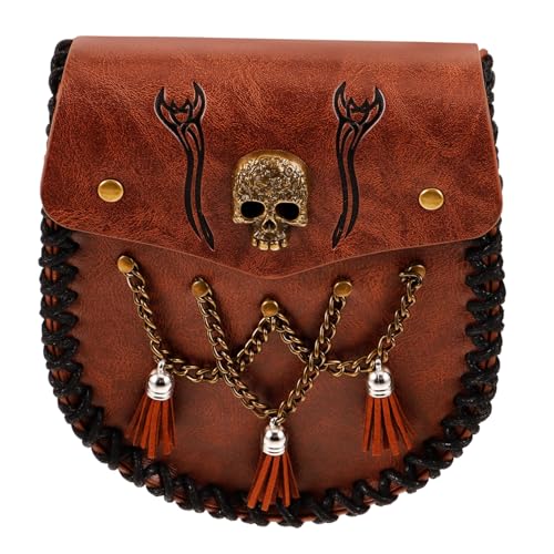 minkissy Mittelalterliche Pu-Tasche Gürteltasche Tragbare Retro Hüfttasche Für Cosplay Und LARP Funktionale Geldbörse Im Viking-Stil Für Festivals Und Bühnenauftritte von minkissy