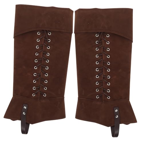 minkissy Mittelalterliche Stiefelüberzüge aus Robustem Material Renaissance Steampunk Gamaschen für Herren Bequeme Langlebige Kostüm Schuhüberzieher für Cosplay Halloween und Theater von minkissy