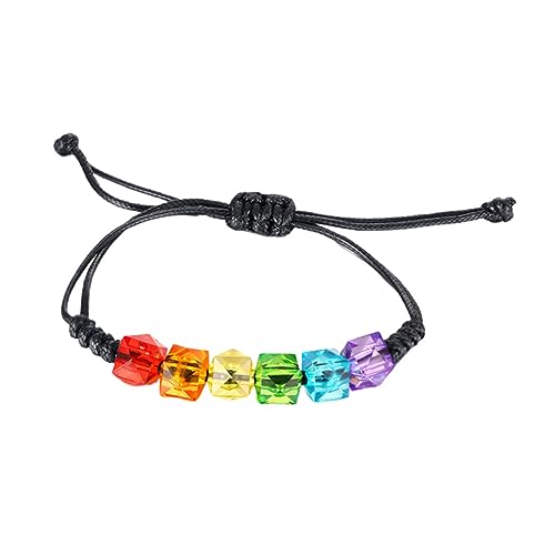 minkissy Regenbogenarmband Damenarmband Handkette Armband Für Frauen Regenbogen Perlen Handgelenkschmuck Armband Für Jungen von minkissy