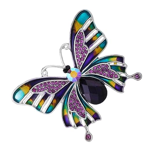 minkissy Moderne Schmetterling Anstecknadel mit Kristallbesatz Brosche für Kleidung Schal und Anzug Eleganter Schmuck für Damen und Mädchen Vielseitiges Accessoire für Hochzeit und Alltag von minkissy