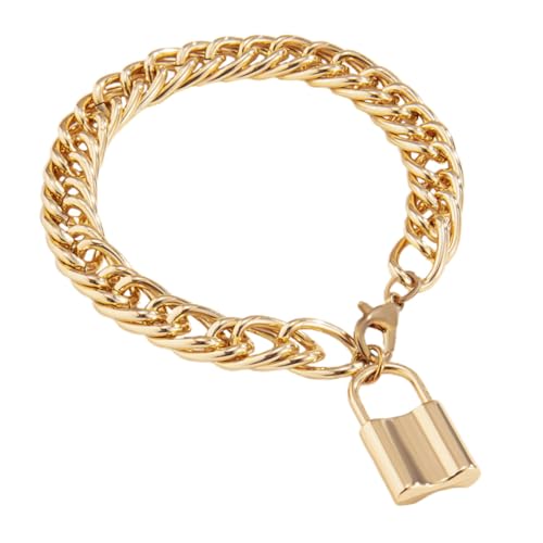 minkissy Modische Fußkette aus Metall mit Kreativem Schloss Anhänger Verstellbarem Design Goldfarben Stilvolle Knöchelketten für Damen und Frauen Vielseitiger Schmuck für Alltag und Fest von minkissy
