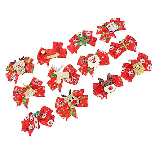 minkissy Modische Haarschleifen Mit Weihnachtsmotiv 12 Stück Für Frauen Mädchen Jungen Und Mädchen Teenager von minkissy