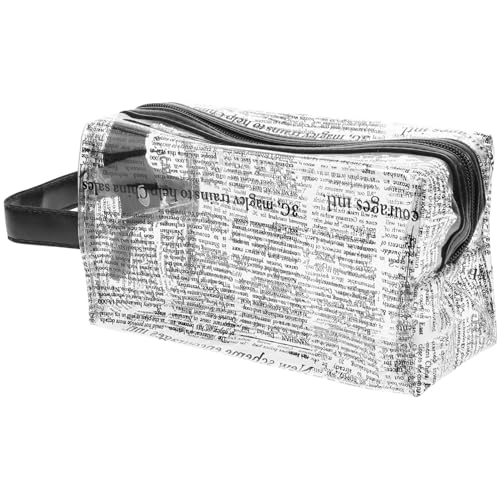 minkissy Modischer Kulturbeutel Aus Zeitungspapier Tragbarer Make-up-Organizer Und Kratzfest Für Unterwegs Zufälliger Stil von minkissy