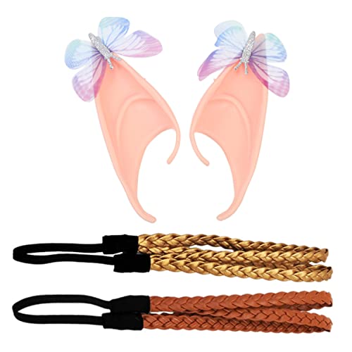 minkissy Modisches Feenohren-stirnband Für Damen 4-teiliges Set Cosplay-ohren Für Halloween Weihnachten Karneval von minkissy