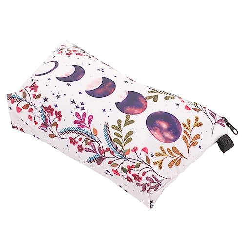 minkissy Mondphasen-Blumen-Kosmetiktasche Tragbarer Make-up-Koffer Kleinigkeiten-Organizer-Tasche Kleine Reißverschlusstasche Make-up-Einkaufstasche Lagerung Makeup Tasche Polyester von minkissy