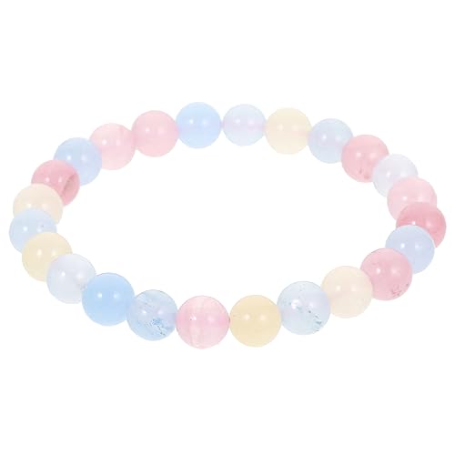 minkissy Morgansit Perlenarmband Elastisches Kristallarmband für Damen Herren Beads Modisches für Vielseitig Tragbar Langlebig von minkissy