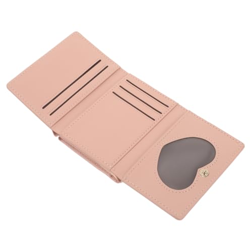 minkissy Münzbeutel Aus Leder Geldbörsen Für Gesteppt Mini Münzen Brieftasche Damen Kurze Geldbörse Münzbrieftasche Modisches Portemonnaie Kleine Kupplung Rosa Pu-Leder von minkissy