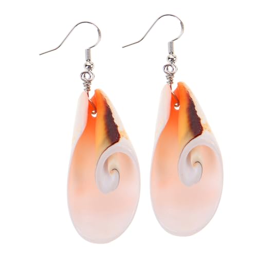 minkissy Muschelförmige Ohrringe Damen Retro Weiß Ohrstecker Strand Ohrringe Schlichte Ohrhänger Mode Ohrhänger Nickelfrei von minkissy