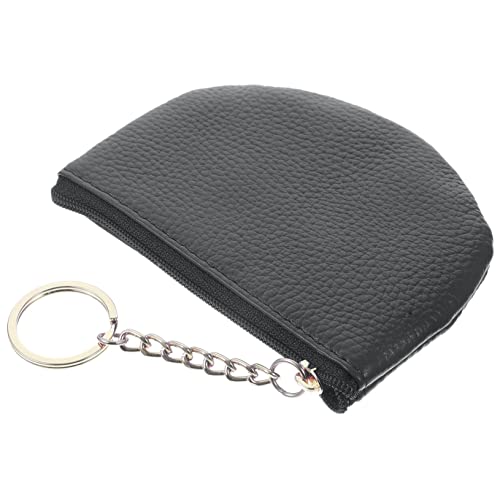minkissy Muschelbrieftasche Dame Geldbörsen ändern Mini für Frauen Geldbeutelherren Herren geldbörse schminktasche schlüsselanhänger Keys Geldbörse Brieftasche Frauen PU-Leder Schwarz von minkissy