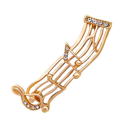 minkissy Musik Brosche im Vintage Stil Noten Anstecker Legierung mit Strass für Schals Kleidung und Party Dekorationen von minkissy