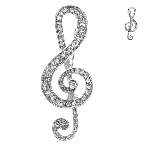 minkissy Elegante Brosche Mit Musiknote Und Strasssteinen Anstecknadel Für Männer Und Frauen Modisches Statement Für Anzüge Outfits Mit Musikthema von minkissy